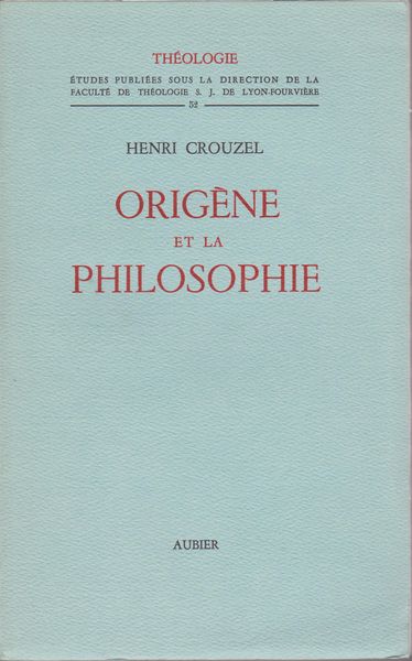 Origene et la philosophie