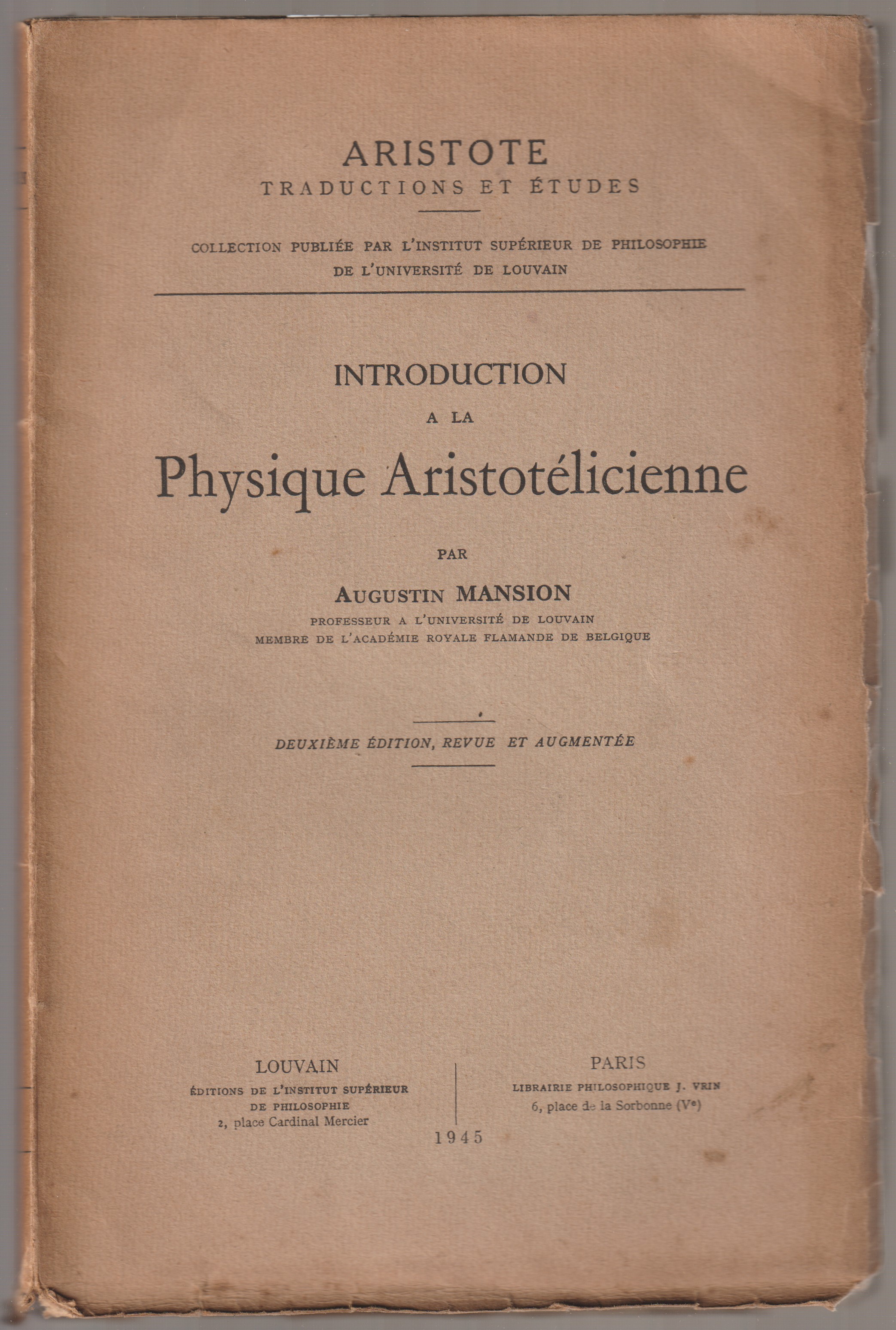 Introduction a la physique Aristotelicienne