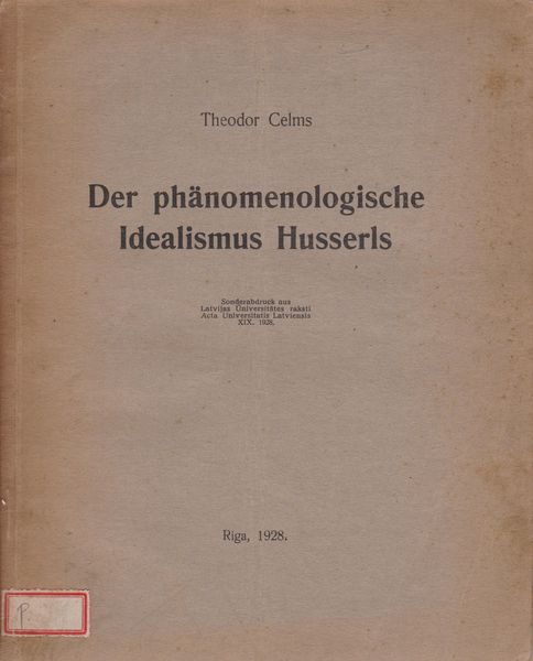 Der phenomenologische Idealismus Husserls