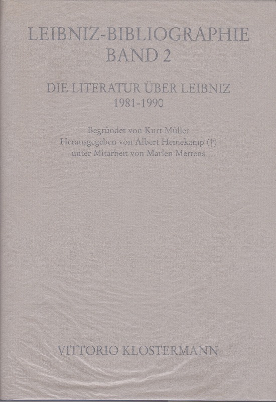 Die Literatur uber Leibniz, 1981-1990