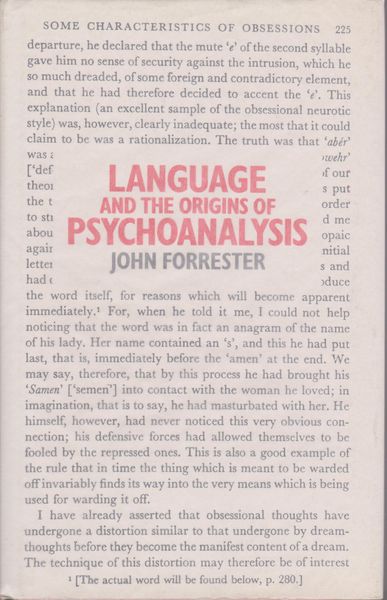 Language and the origins of psychoanalysis. hardcover