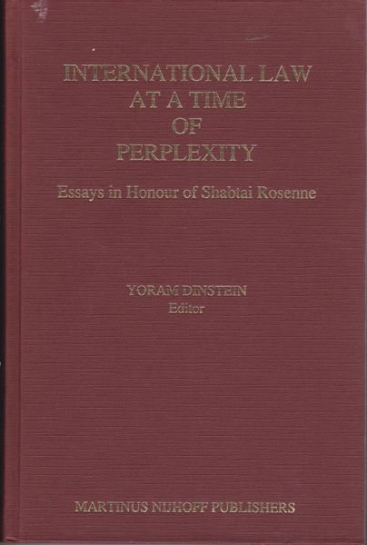 International law at a time of perplexity : essays in honour of Shabtai Rosenne