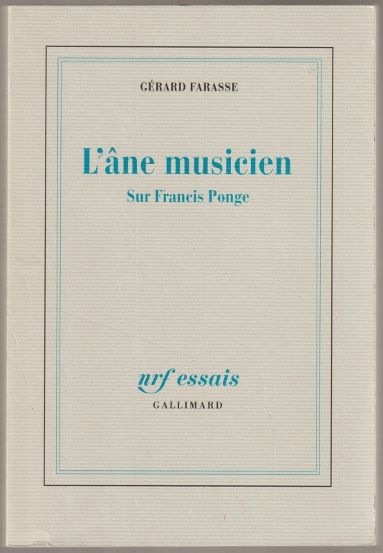 L'ane musicien : sur Francis Ponge