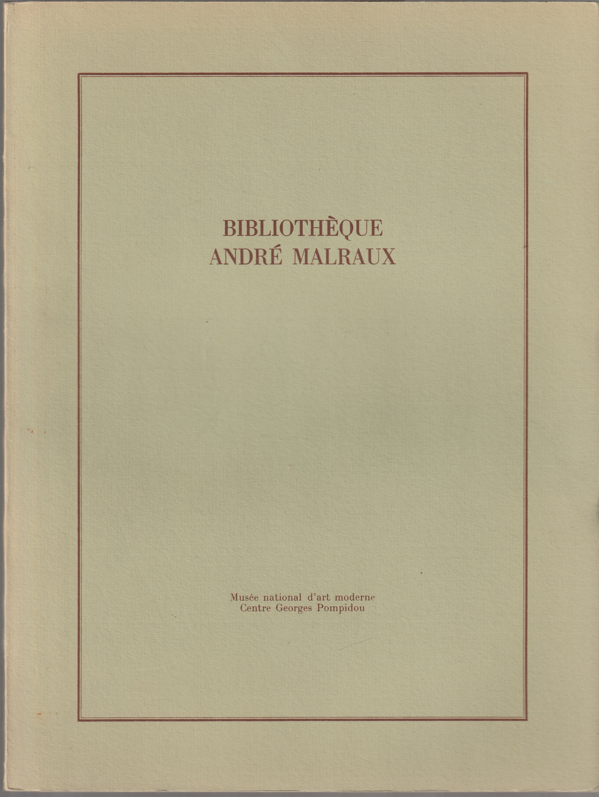 Bibliotheque Andre Malraux : inventaire sommaire des publications sur l'art
