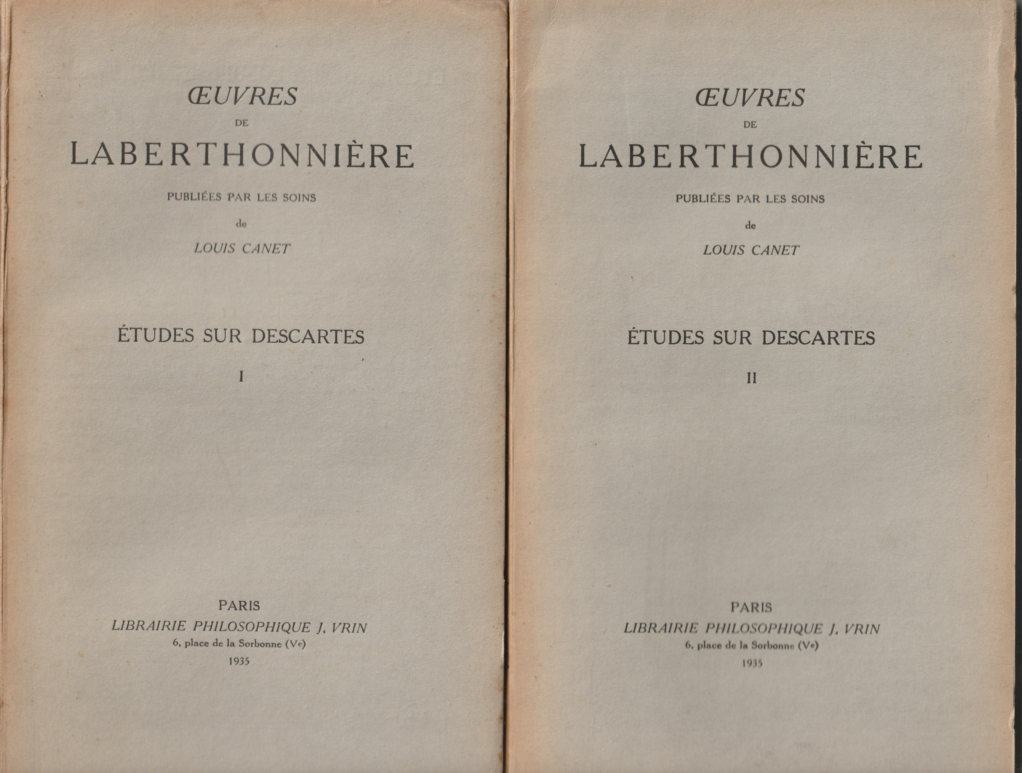 OEuvres de Laberthonniere. OEuvres de Laberthonniere.