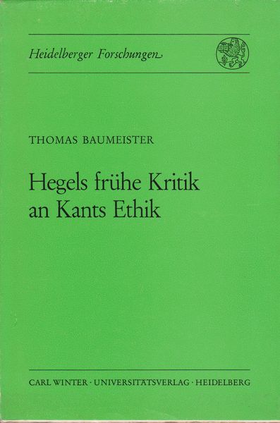 Hegels fruhe Kritik an Kants Ethik Hegels fruhe Kritik an Kants Ethik