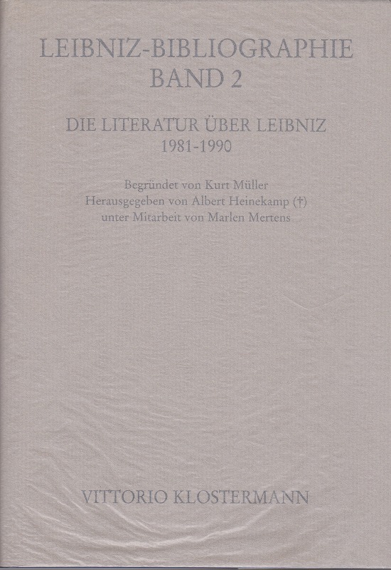 Die Literatur uber Leibniz, 1981-1990 Die Literatur uber Leibniz, 1981-1990