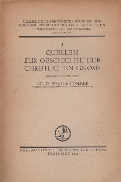 Quellen zur Geschichte der christlichen Gnosis