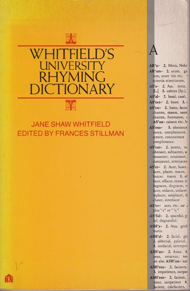 Whitfield's university rhyming dictionary Whitfield's university rhyming dictionary
