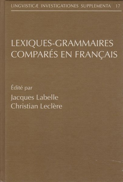 Lexiques-grammaires compares en francais.