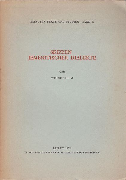 Skizzen jemenitischer Dialekte. Skizzen jemenitischer Dialekte.