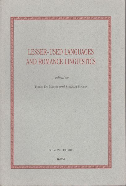 Lesser-used languages and romance linguistics. Lesser-used languages and romance linguistics.