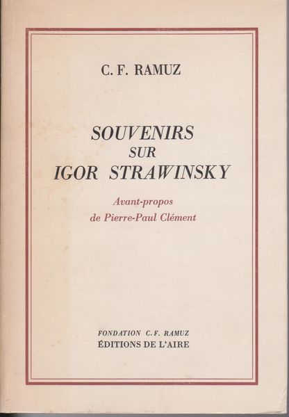 Souvenirs sur Igor Strawinsky Souvenirs sur Igor Strawinsky