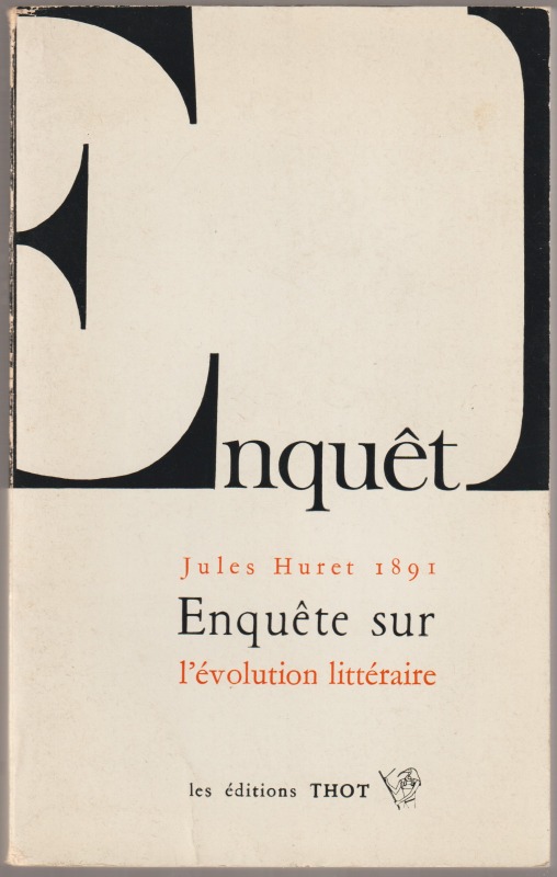 Enquete sur l'evolution litteraire Enquete sur l'evolution litteraire