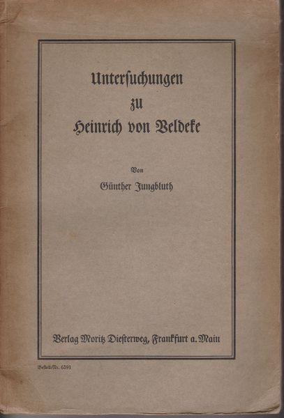 Untersuchungen zu Heinrich von Veldeke Untersuchungen zu Heinrich von Veldeke