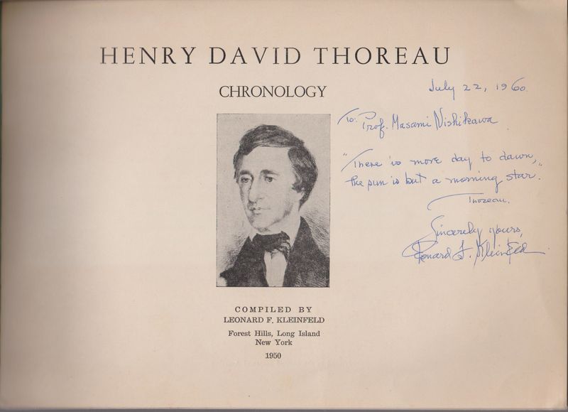 Henry David Thoreau chronology Henry David Thoreau chronology