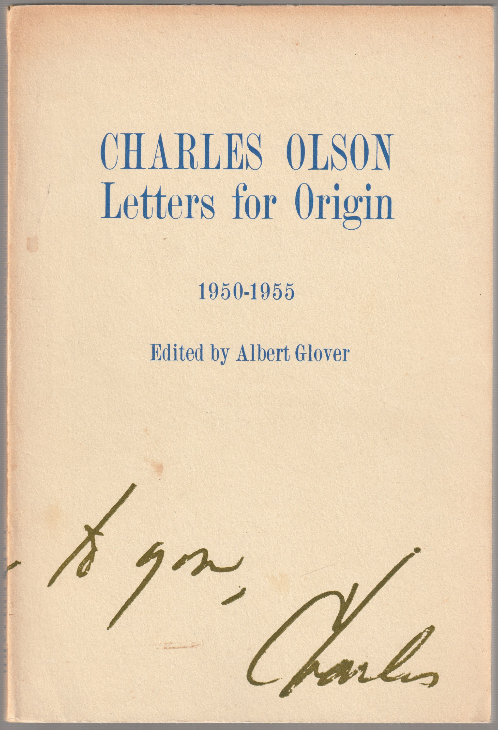 Letters for Origin 1950-1955 Letters for Origin 1950-1955