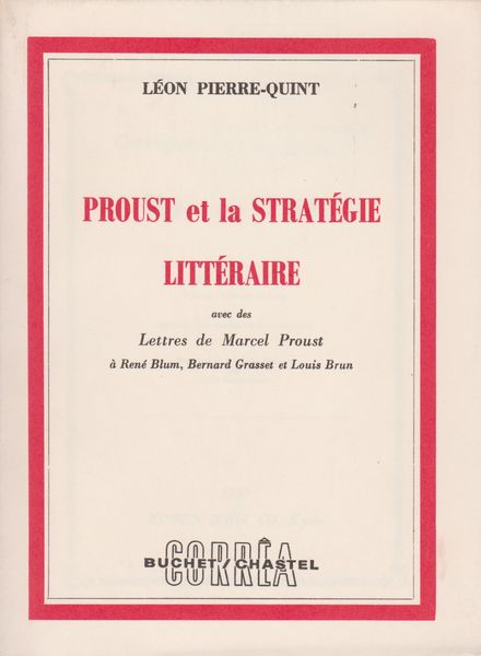 Proust et la strategie litteraire Proust et la strategie litteraire