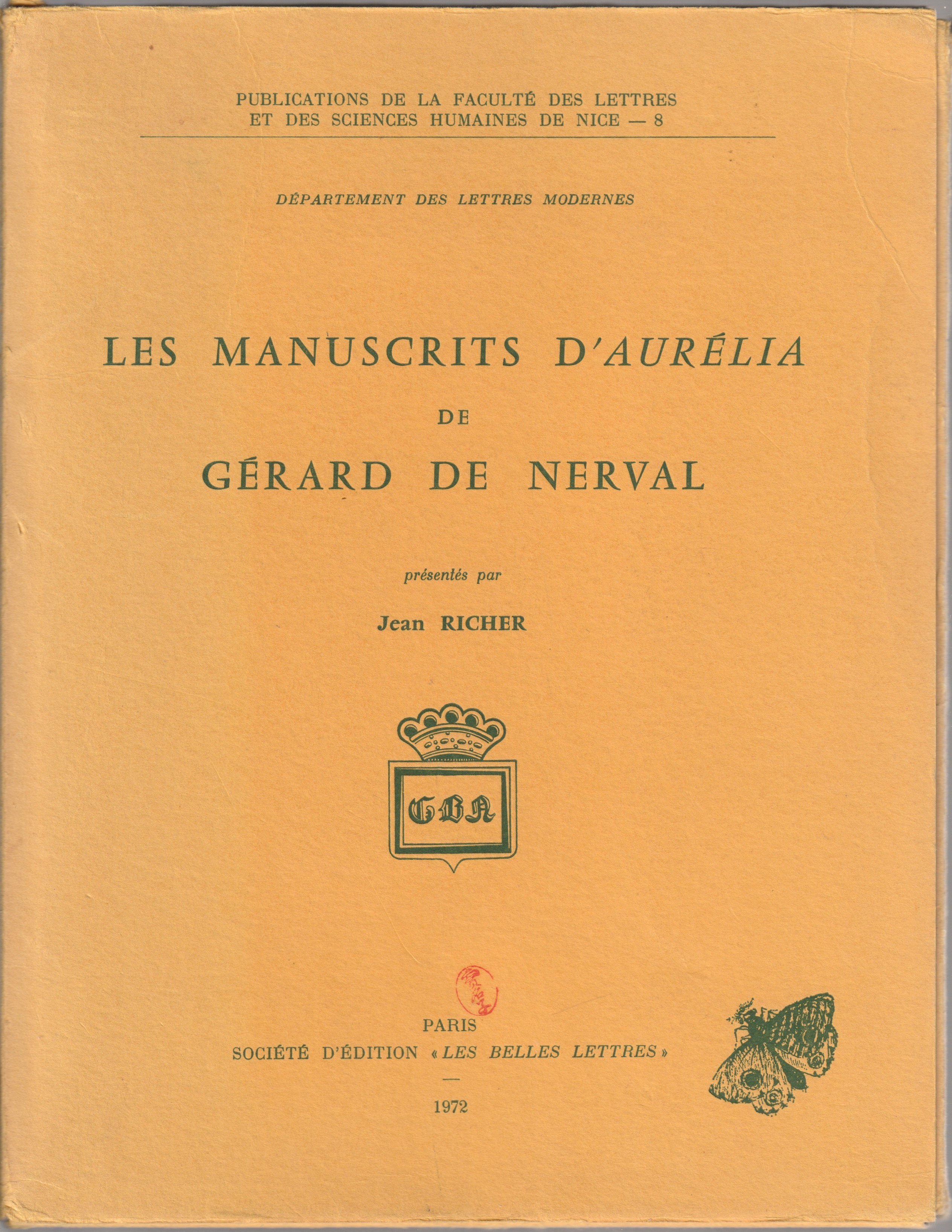 Les manuscrits d'Aurelia de Gerard de Nerval