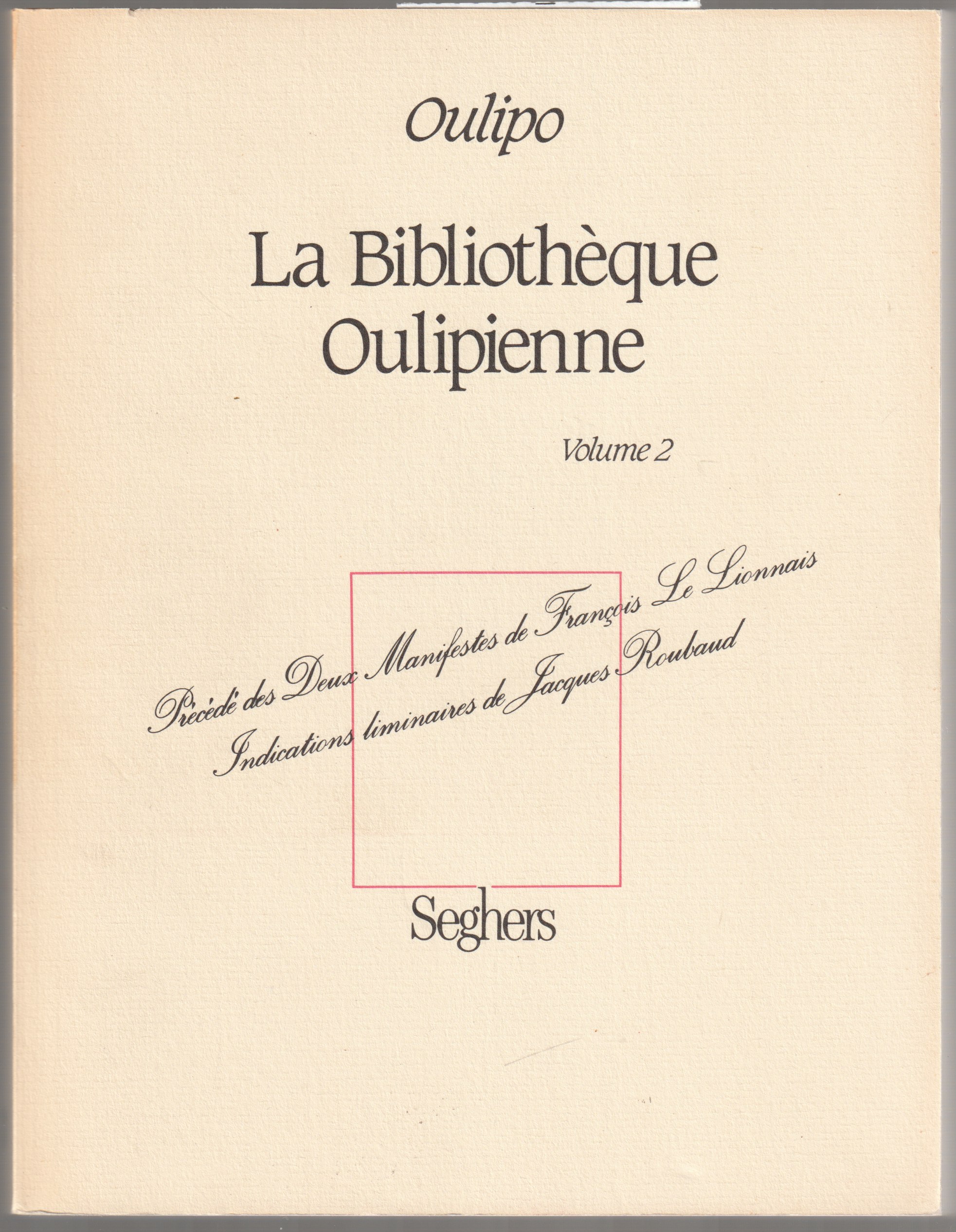 La bibliotheque Oulipienne., 2
