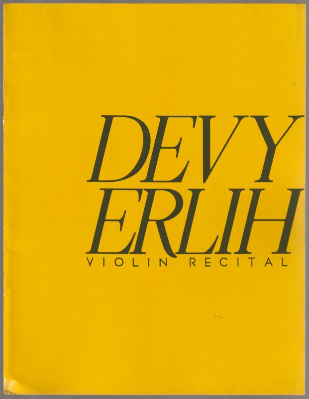 Devy Erlih violin recital : ドゥヴィ・エルリー バイオリン独奏会  プログラム